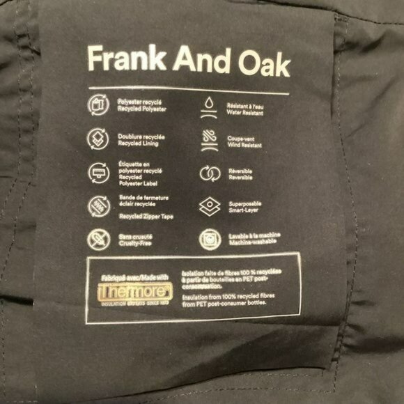 Frank & Oak Reversible Floral Black & White Long Bomber Jacket Womans Small - Picture 12 of 15